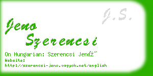 jeno szerencsi business card